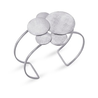 Women's Cuff Bracelet Circles  Matt Steel 316L BPU733 Anartxy